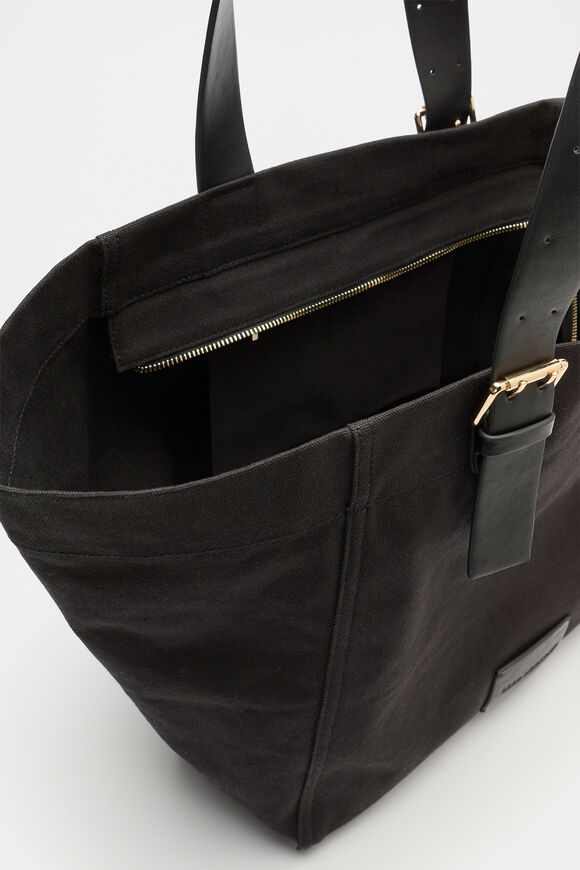 Relaxed Fabric Tote  Black  hi-res