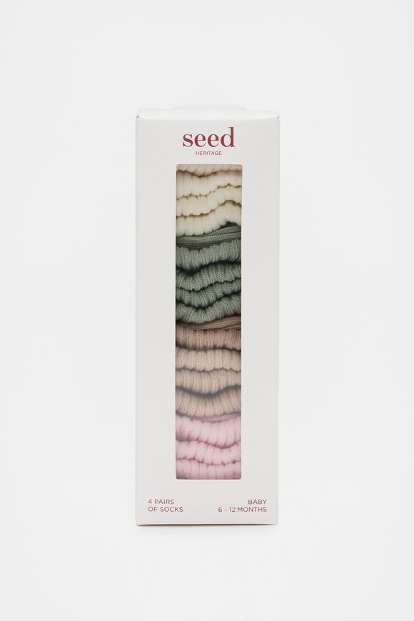 Rib Sock Multipack  Sage Multi  hi-res