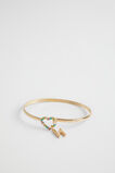 Rainbow Heart Initial Bangle  H  hi-res
