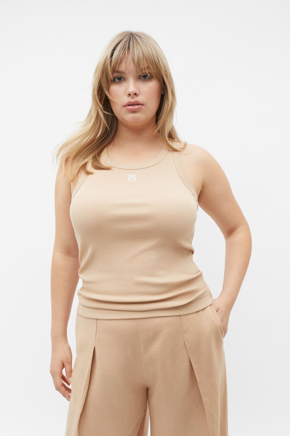 Heritage Rib Tank  Nougat