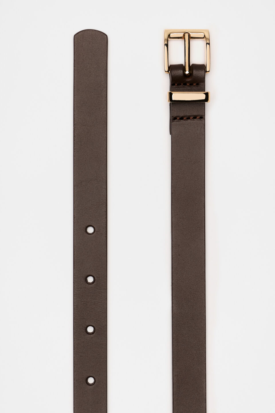 Celeste Narrow Leather Belt  Affogato