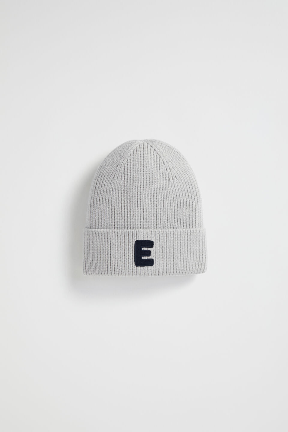 Rib Initial Beanie  E