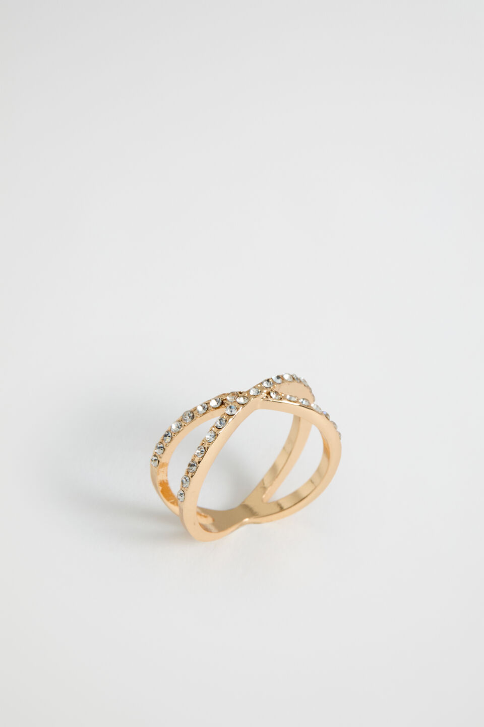 Crystal Twist Ring  Gold