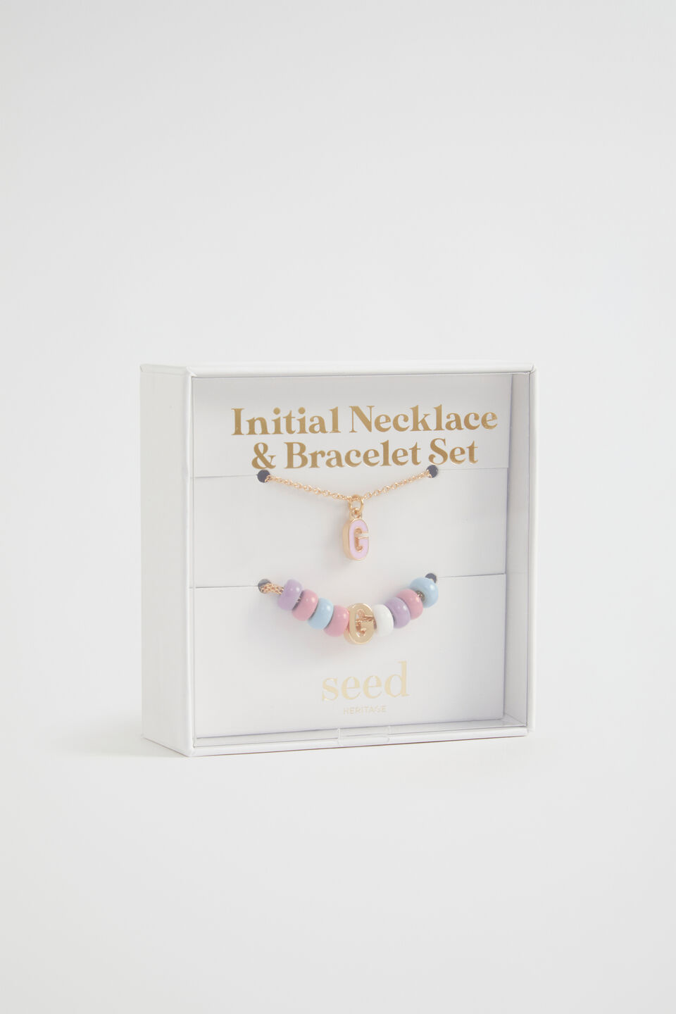Initial Necklace and Bracelet Set  G