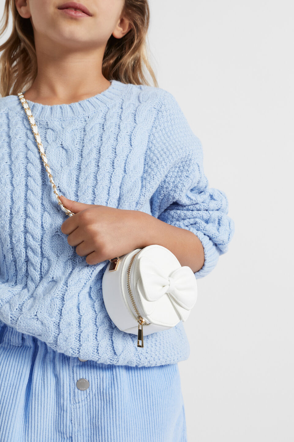 Mini Bow Cross Body  White