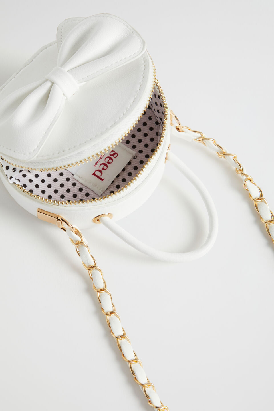 Mini Bow Cross Body  White