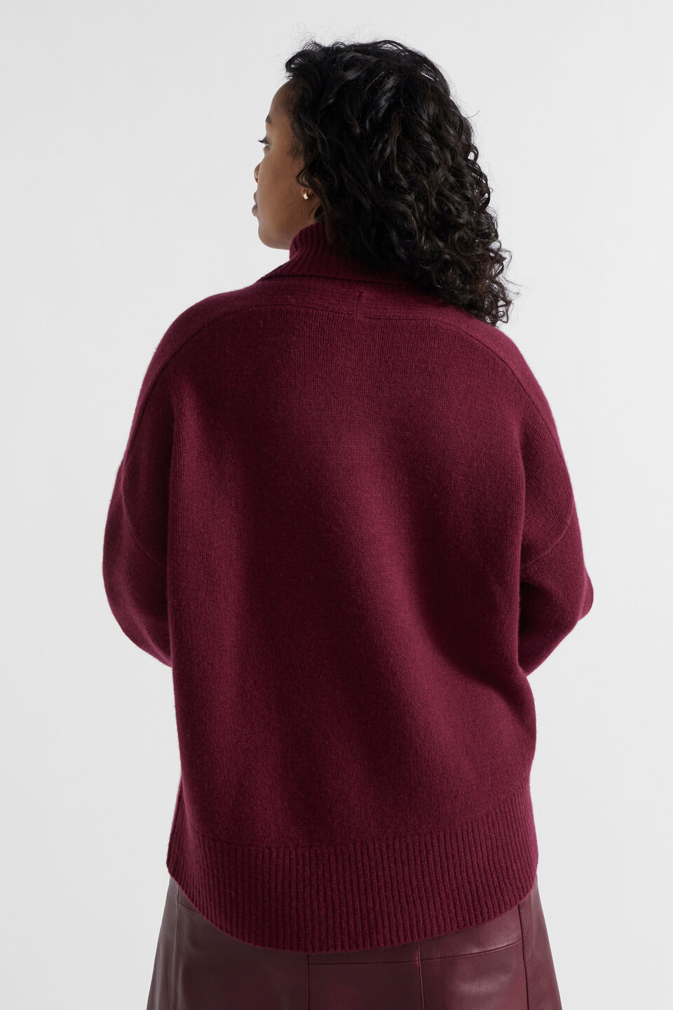 Merino Wool Roll Neck  Boysenberry