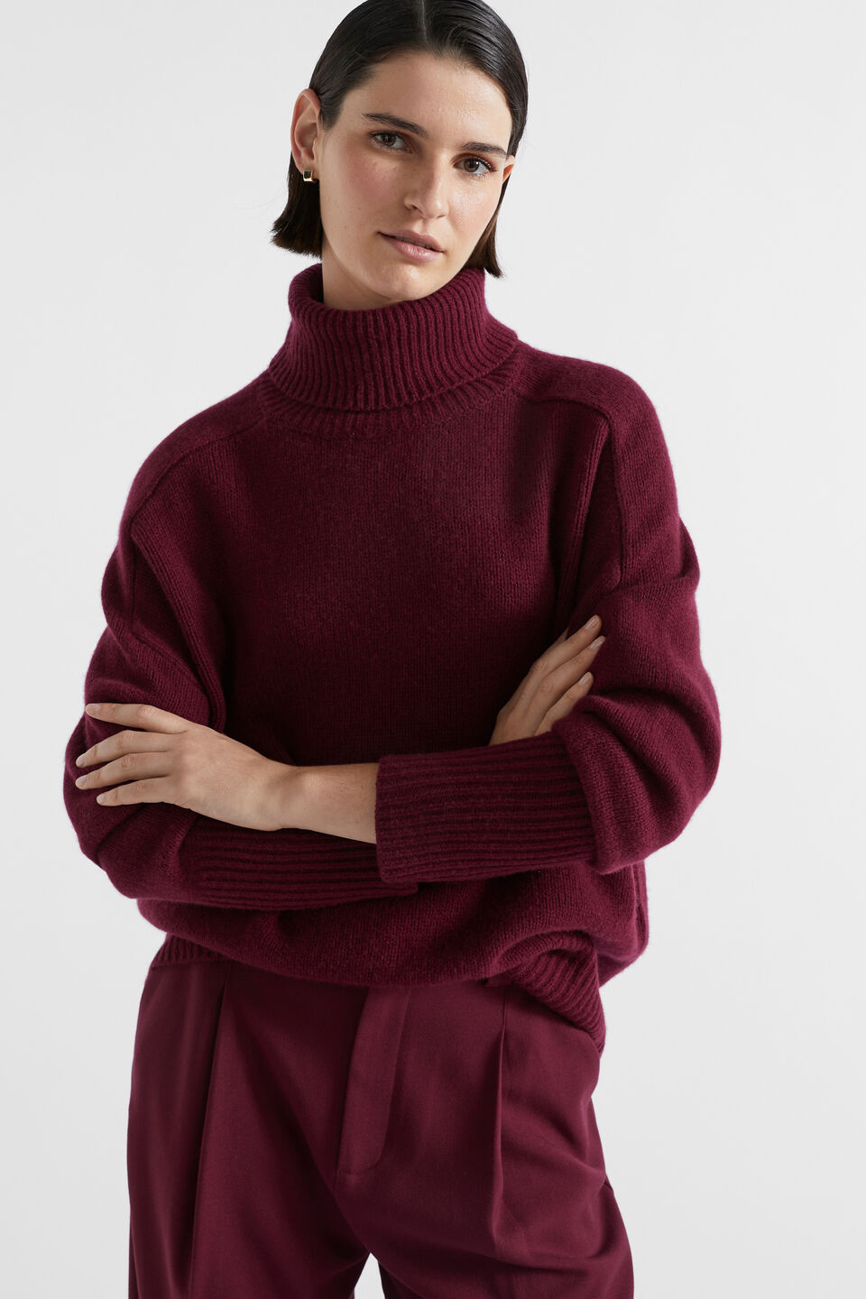 Merino Wool Roll Neck  Boysenberry