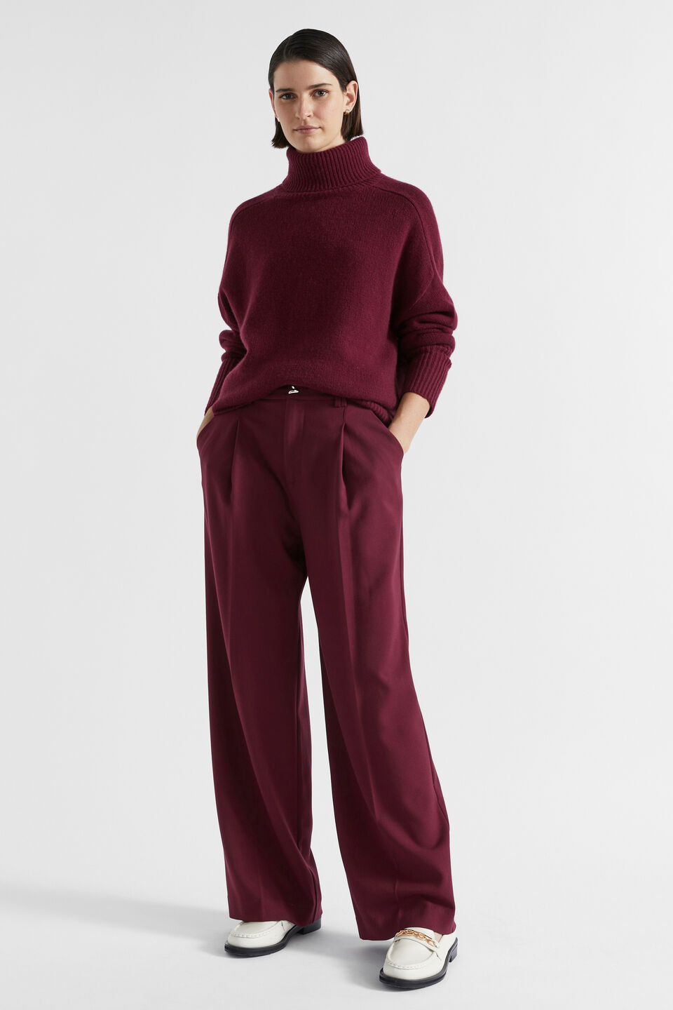 Merino Wool Roll Neck  Boysenberry