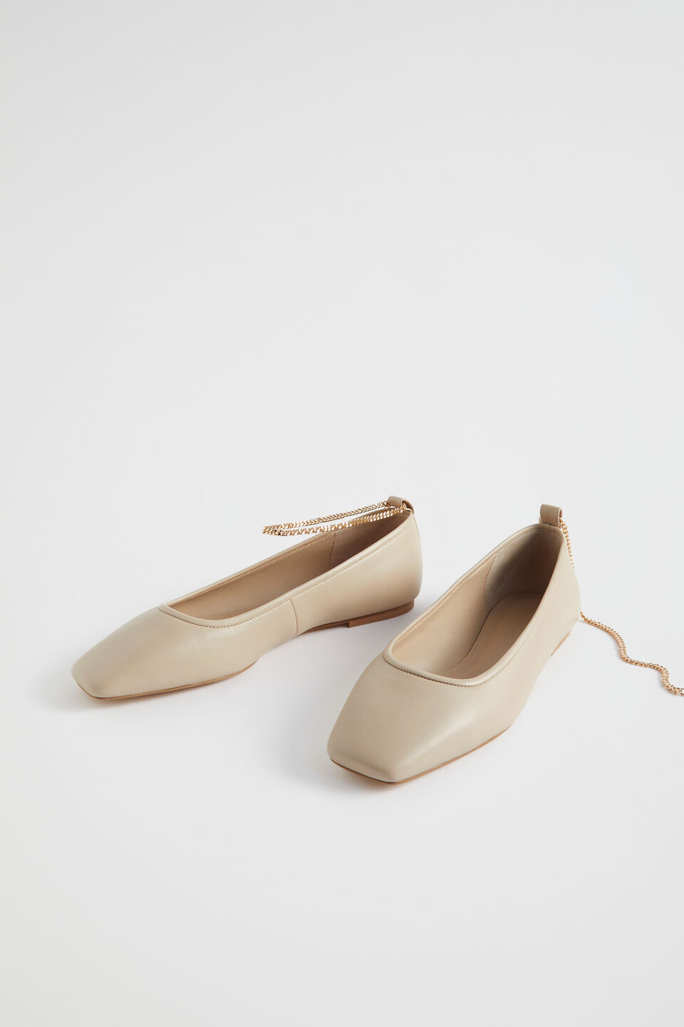 Michaela Chain Ballet Flat  Vanilla