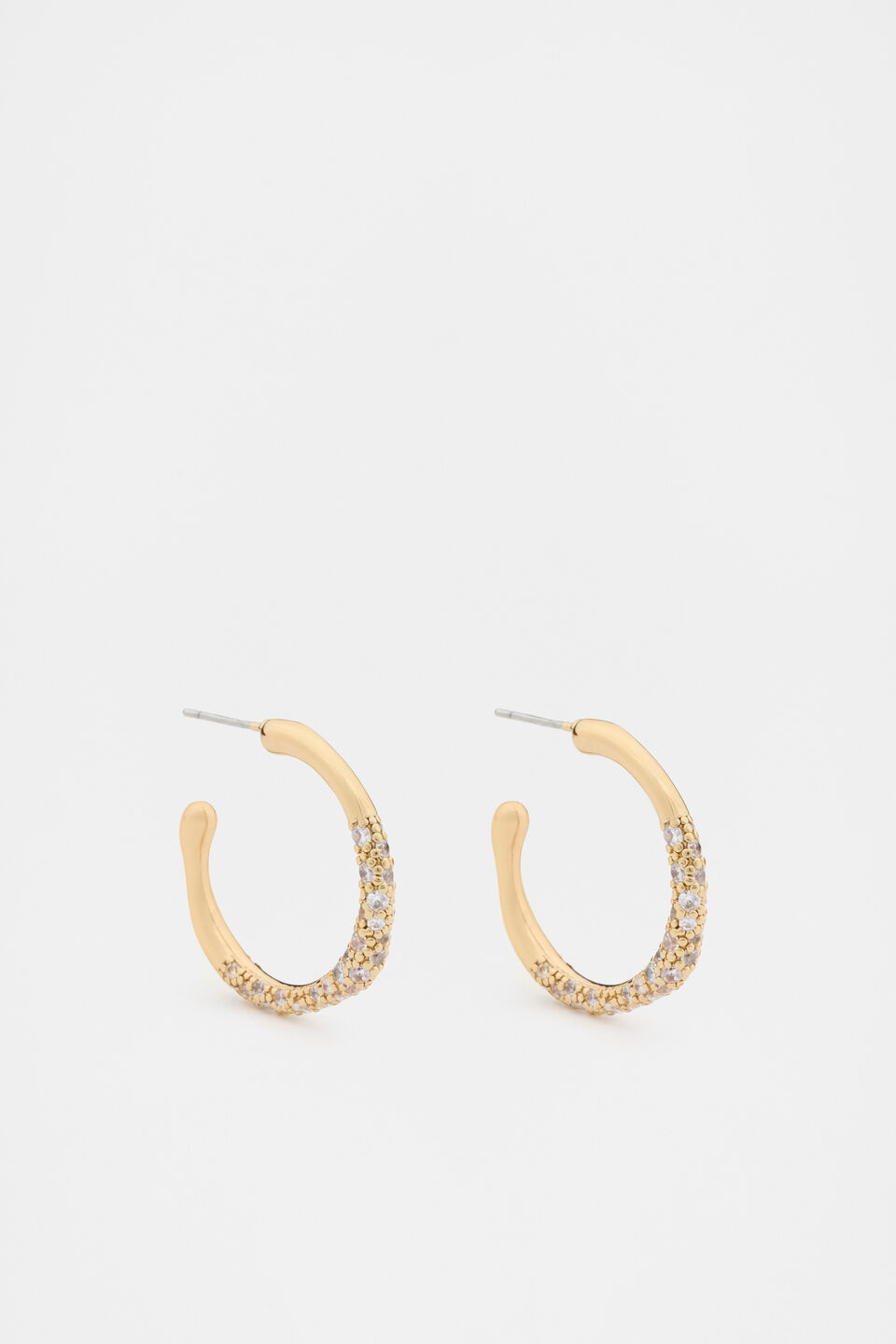Pave Organic Hoops  Gold