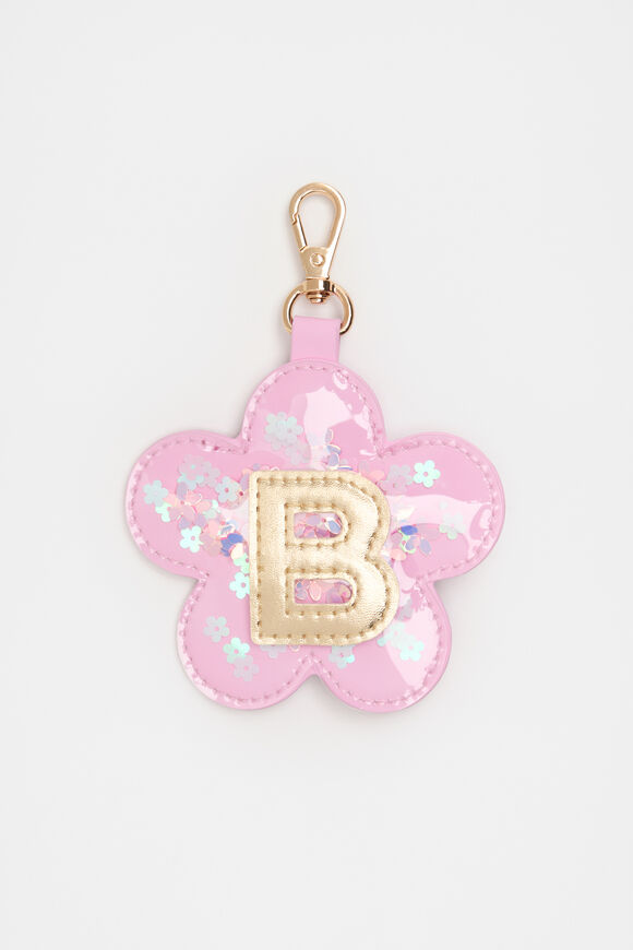 Flower Initial Keyring  B  hi-res