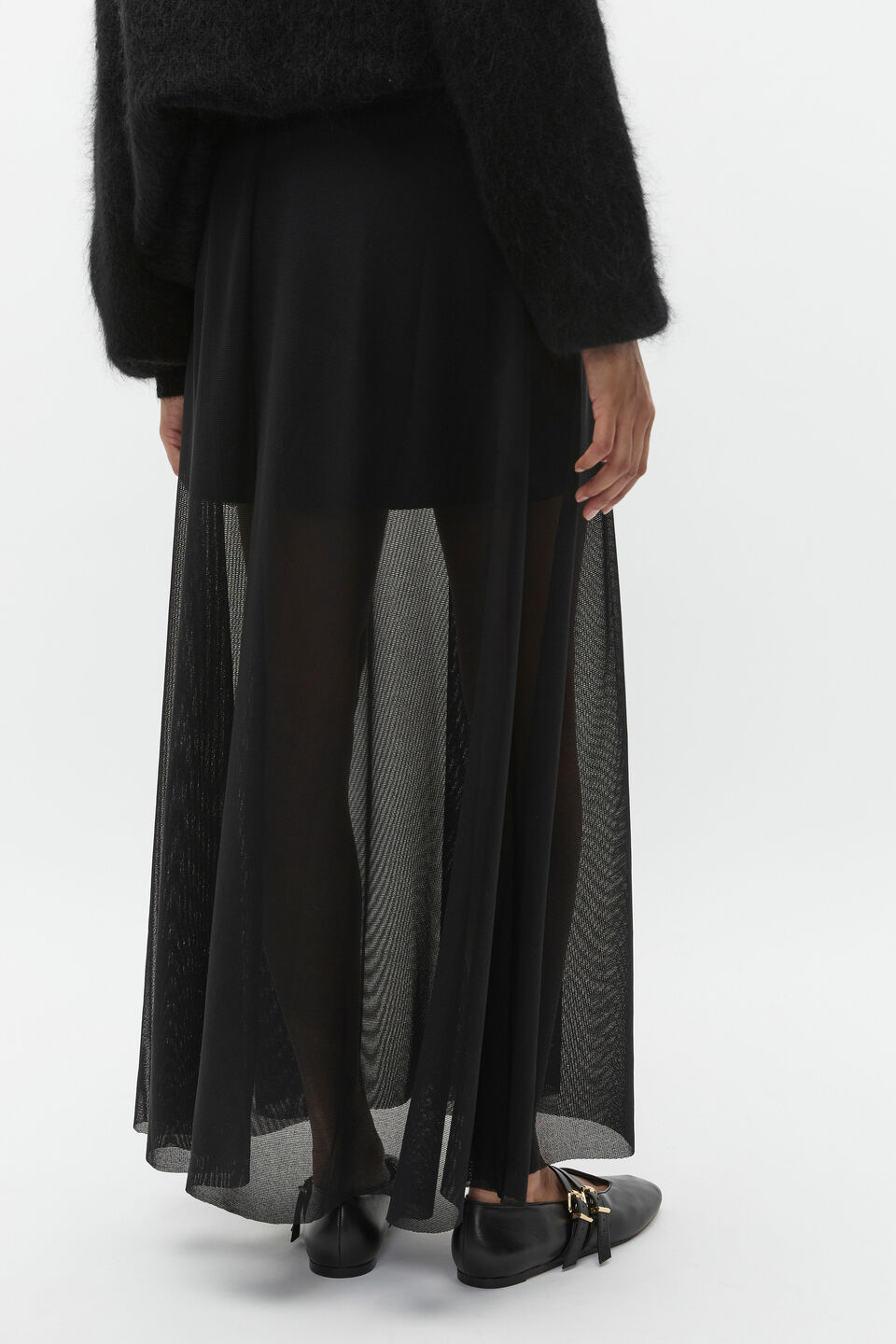 Sheer Layered Skirt  Black