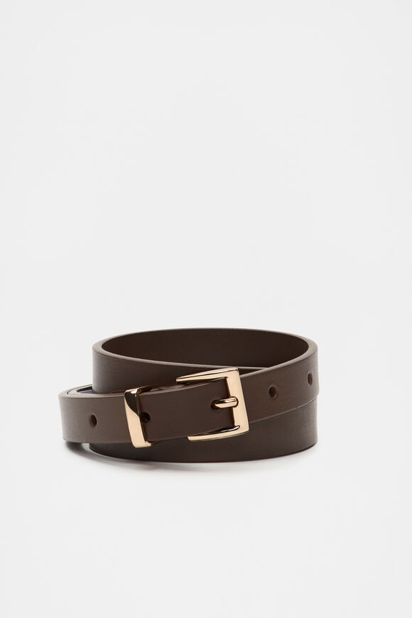 Celeste Narrow Leather Belt  Affogato  hi-res