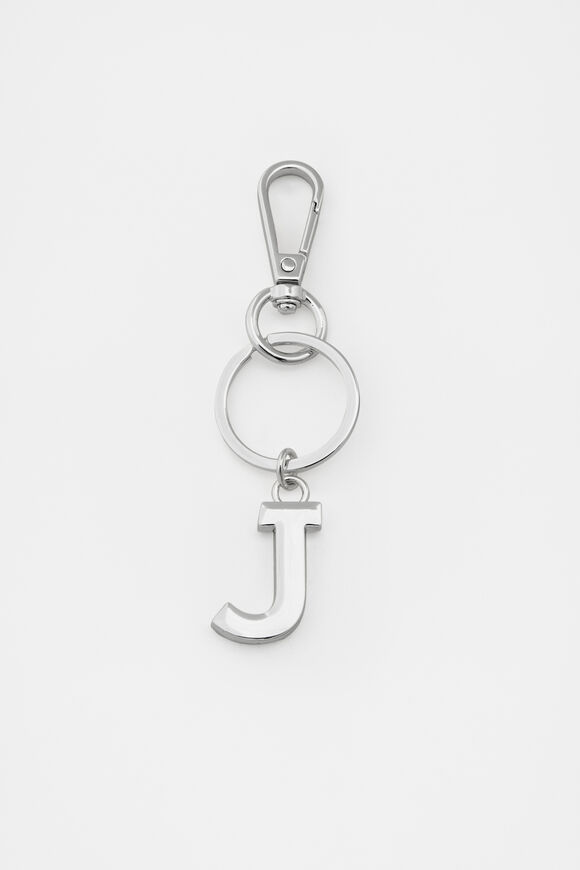 Silver Initials Keyring  J  hi-res
