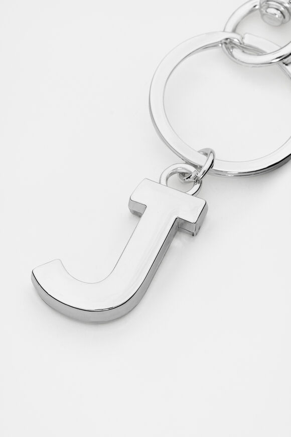 Silver Initials Keyring  J  hi-res
