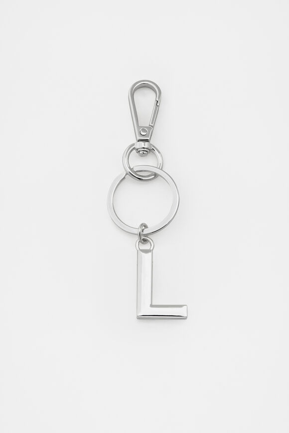 Silver Initials Keyring  L  hi-res