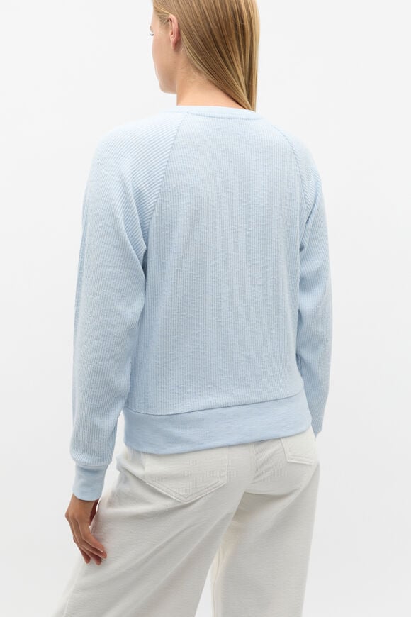 Supersoft Henley Relaxed Top  Ice Blue Marle  hi-res