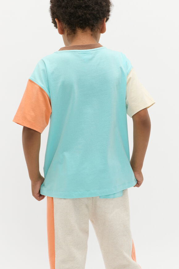 Colourblock Logo Tee  Ocean Blue  hi-res