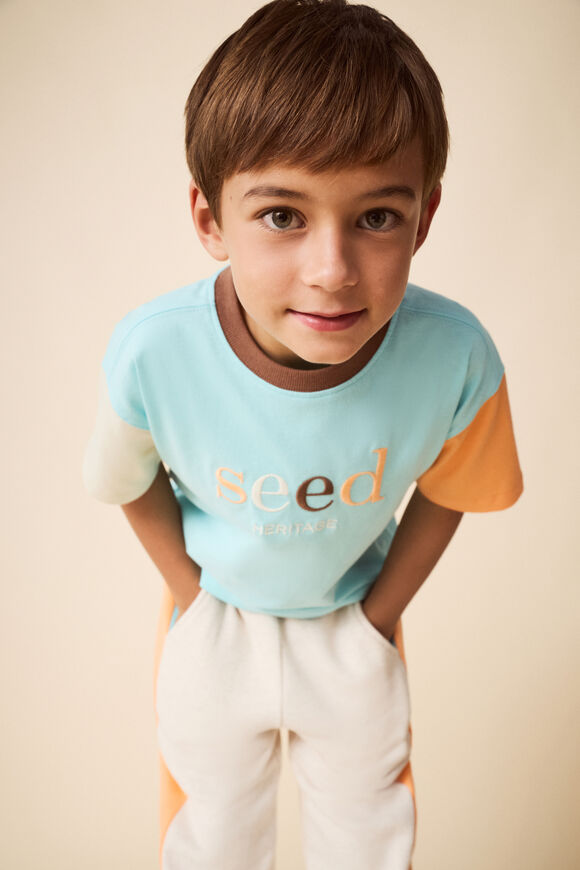 Colourblock Logo Tee  Ocean Blue  hi-res