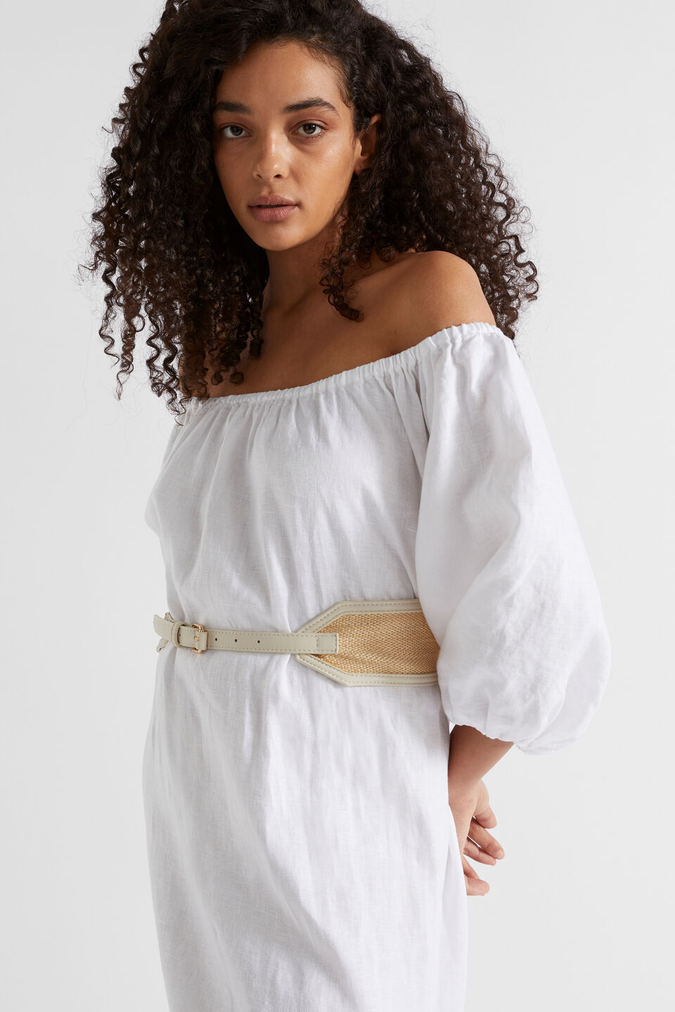 Elena Wide Waist Belt  Stone