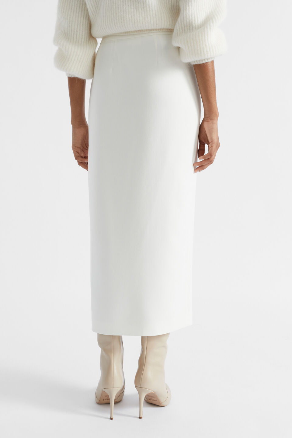 Wrap Front Buckle Skirt  Cloud Cream