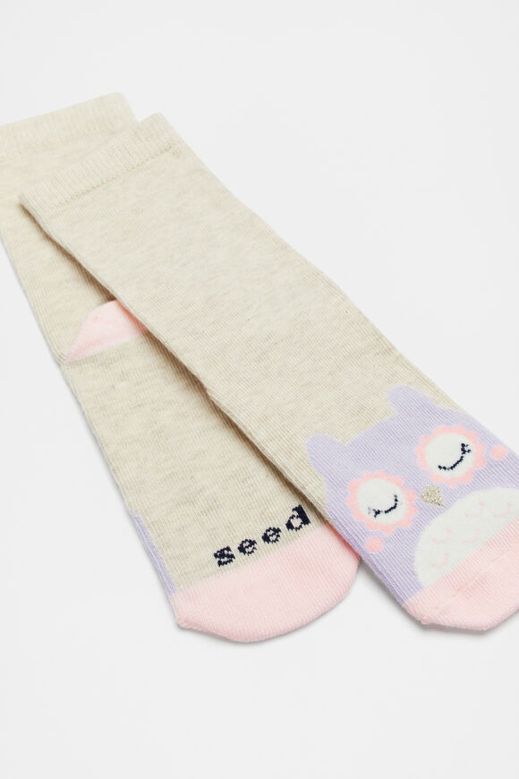 Owl Sock  Oat Marle  hi-res