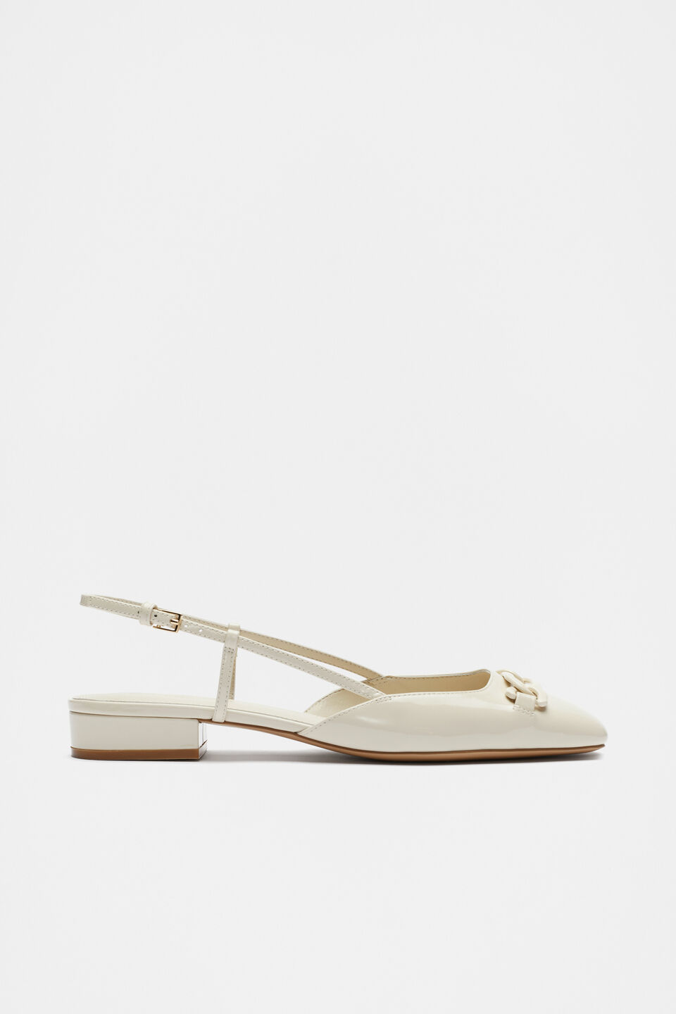 Kendra Slingback Flat  Cream Patent