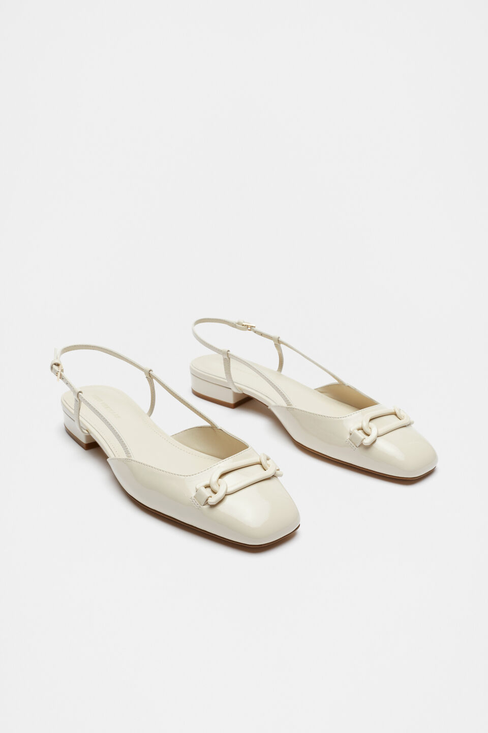 Kendra Slingback Flat  Cream Patent