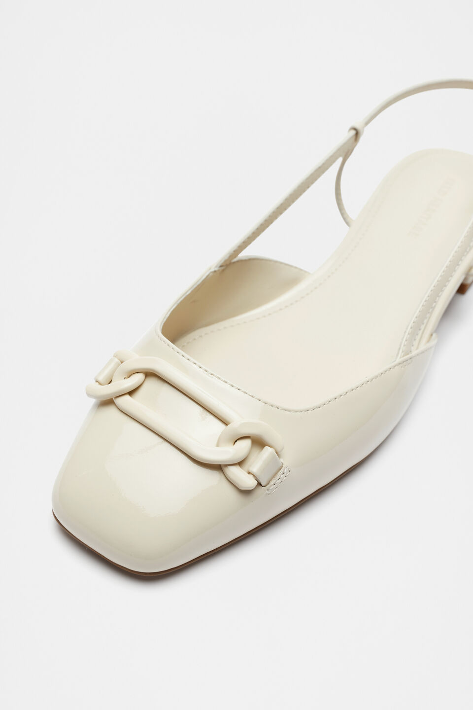 Kendra Slingback Flat  Cream Patent