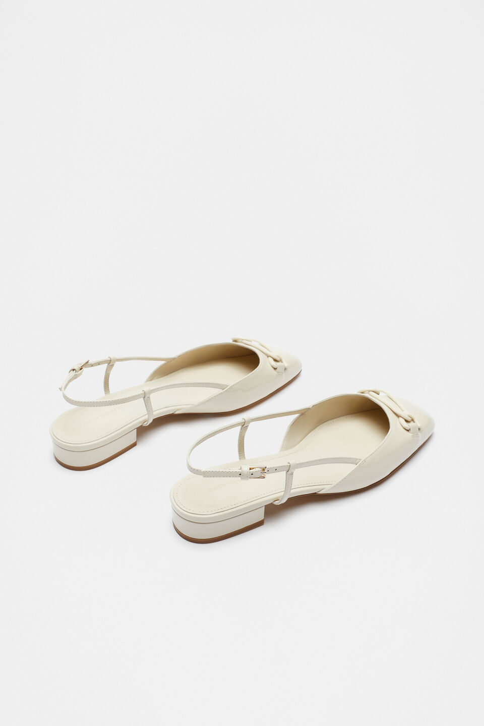 Kendra Slingback Flat  Cream Patent