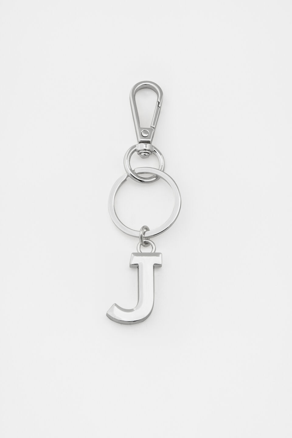 Silver Initials Keyring  J