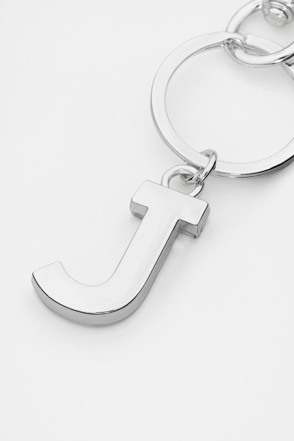 Silver Initials Keyring  J