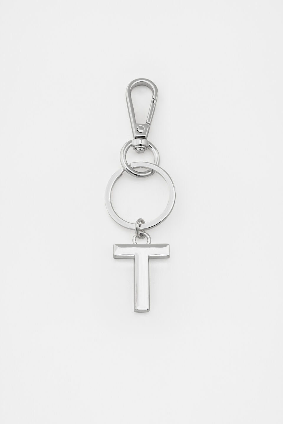 Silver Initials Keyring  T