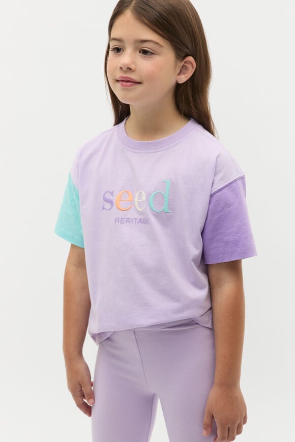 Colourblock Logo Tee  Lavender  hi-res