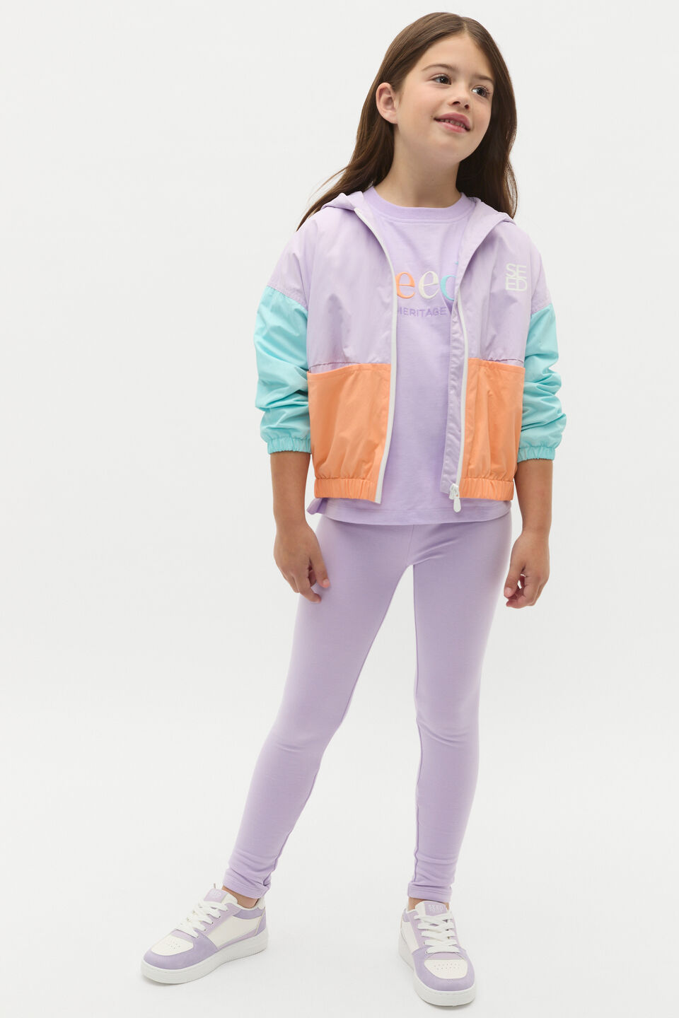 Colourblock Logo Tee  Lavender