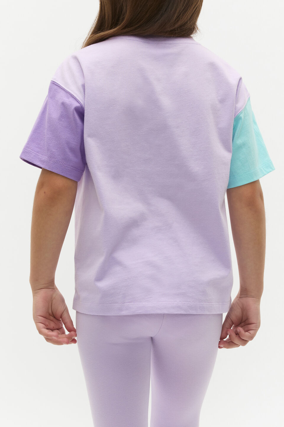 Colourblock Logo Tee  Lavender