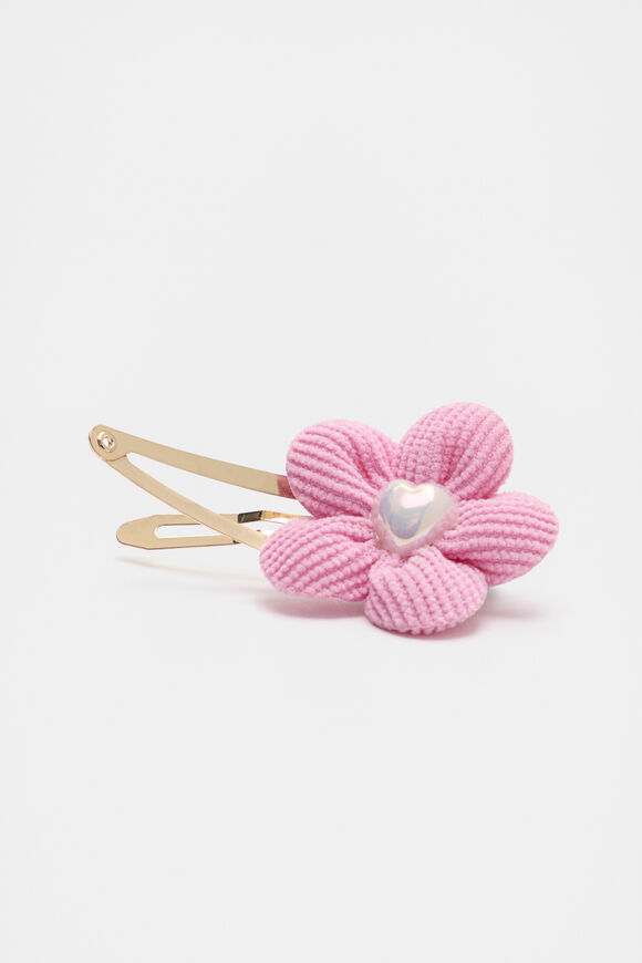 Cord Flower Heart Pearl Snap  Fairy Floss  hi-res