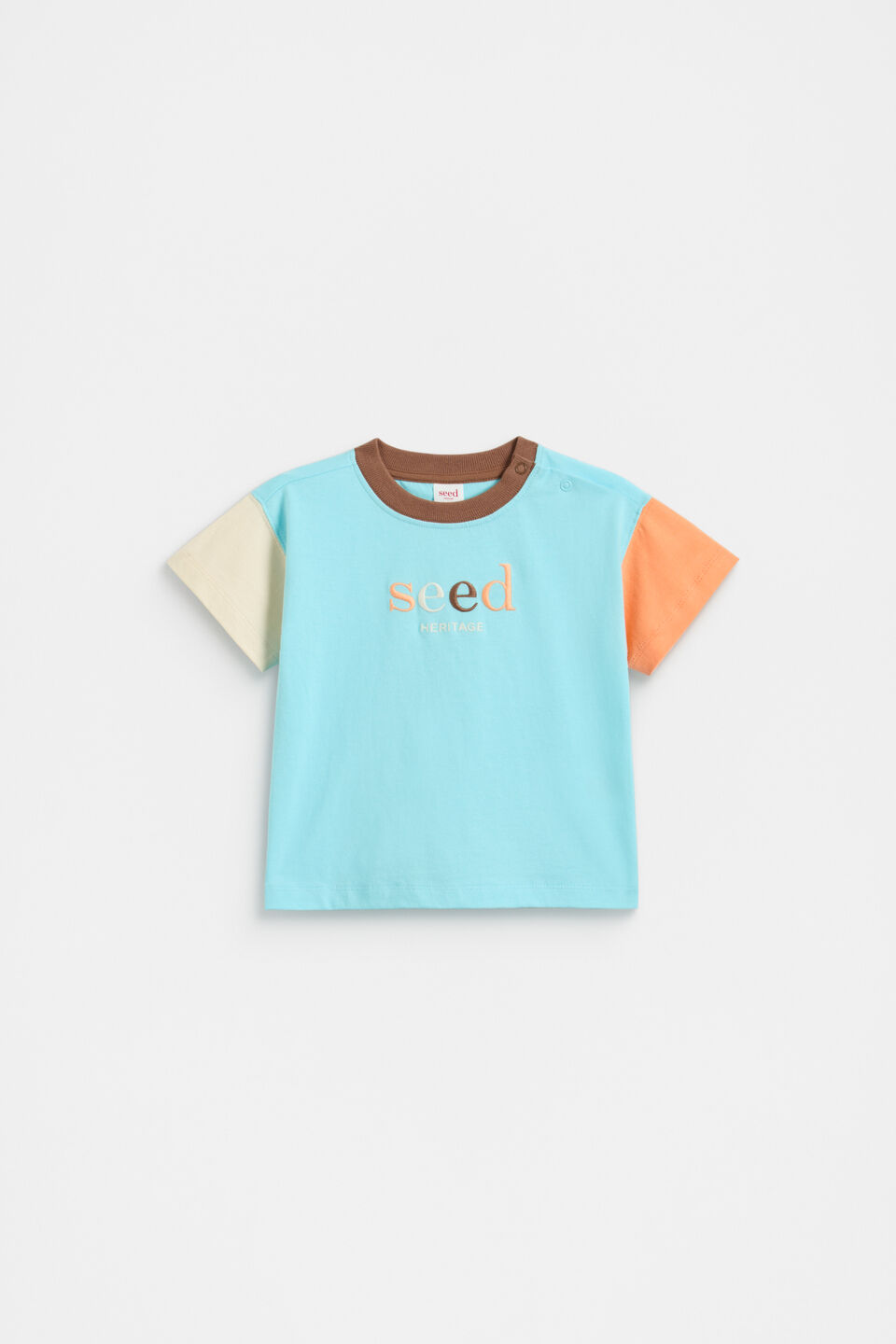 Colourblock Logo Tee  Ocean Blue
