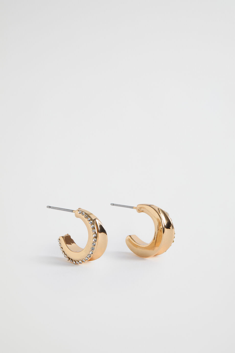 Crystal Edge Hoop  Gold