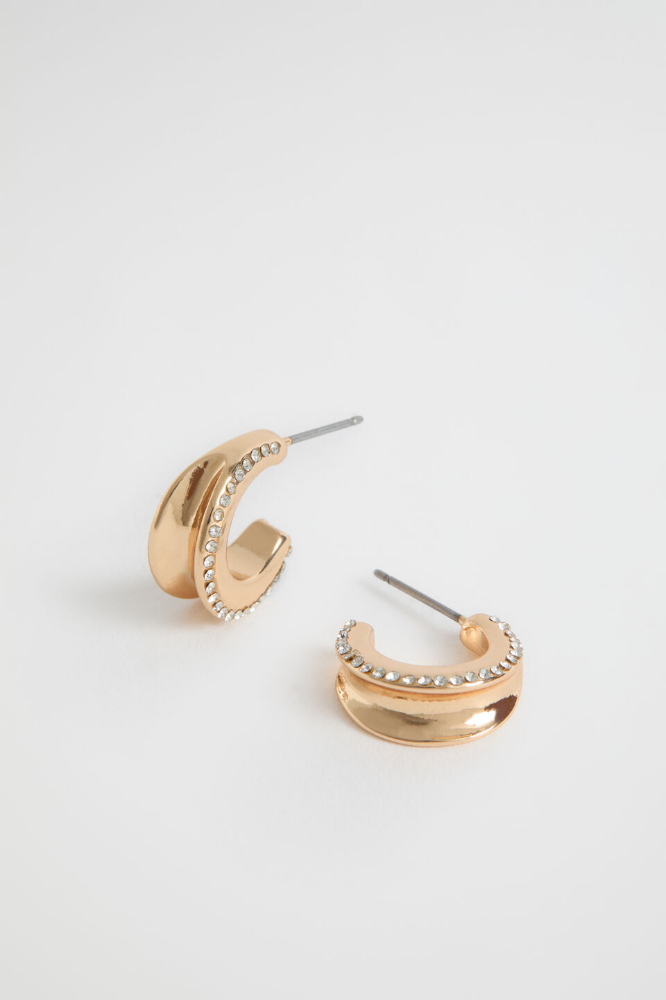 Crystal Edge Hoop  Gold