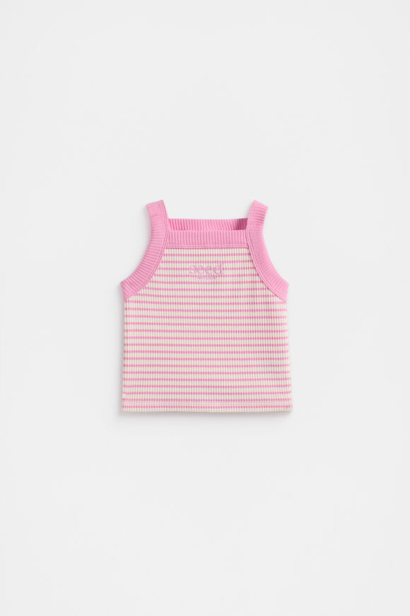Stripe Logo Tank  Candy Pink  hi-res