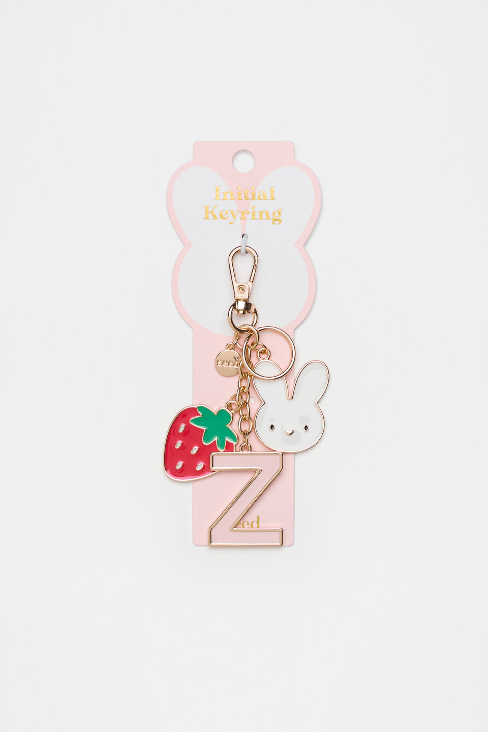 Bunny Initial Charm Keyring  Z