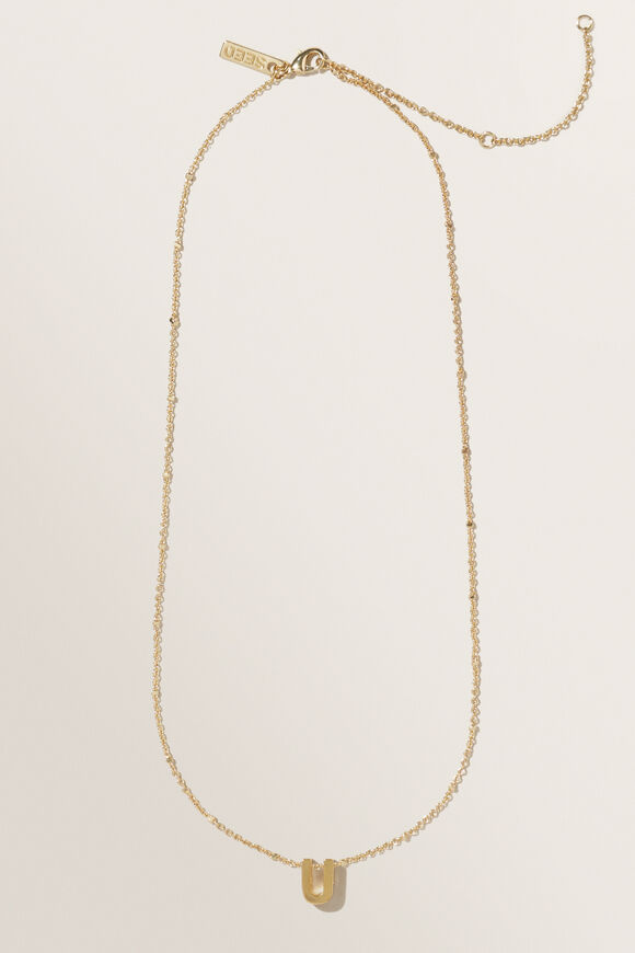 Gold Initial Charm  U  hi-res