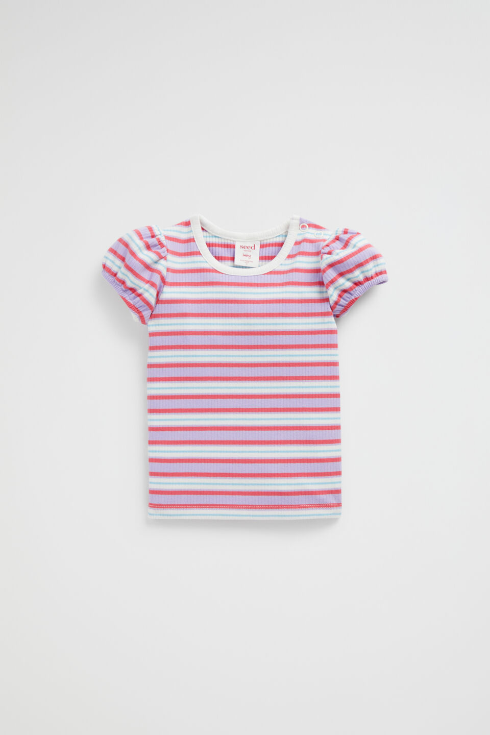 Rib Stripe Tee  Wild Berry