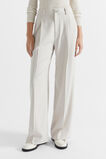 Button Front Pleat Trouser  Oat  hi-res