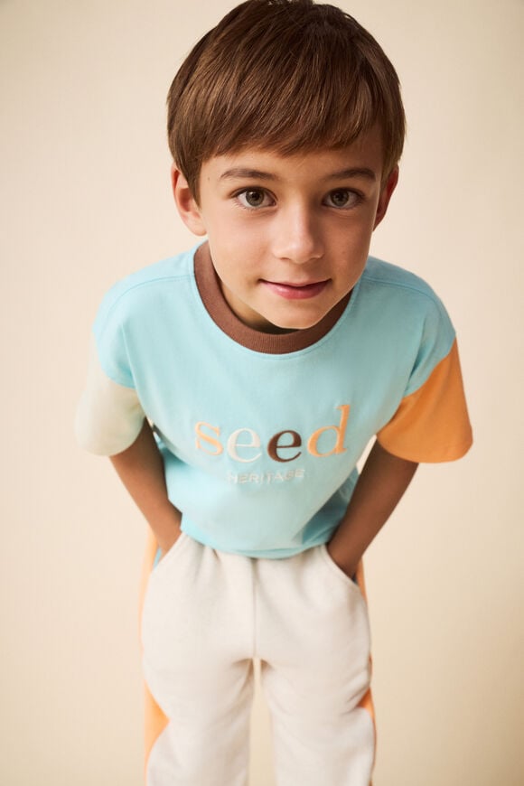 Colourblock Logo Tee  Ocean Blue  hi-res