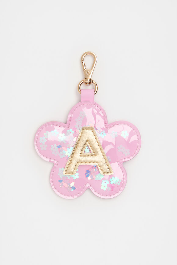 Flower Initial Keyring  A  hi-res