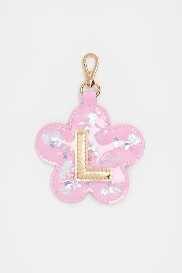 Flower Initial Keyring  L  hi-res