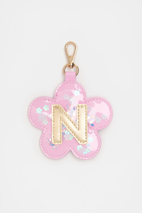 Flower Initial Keyring  N  hi-res